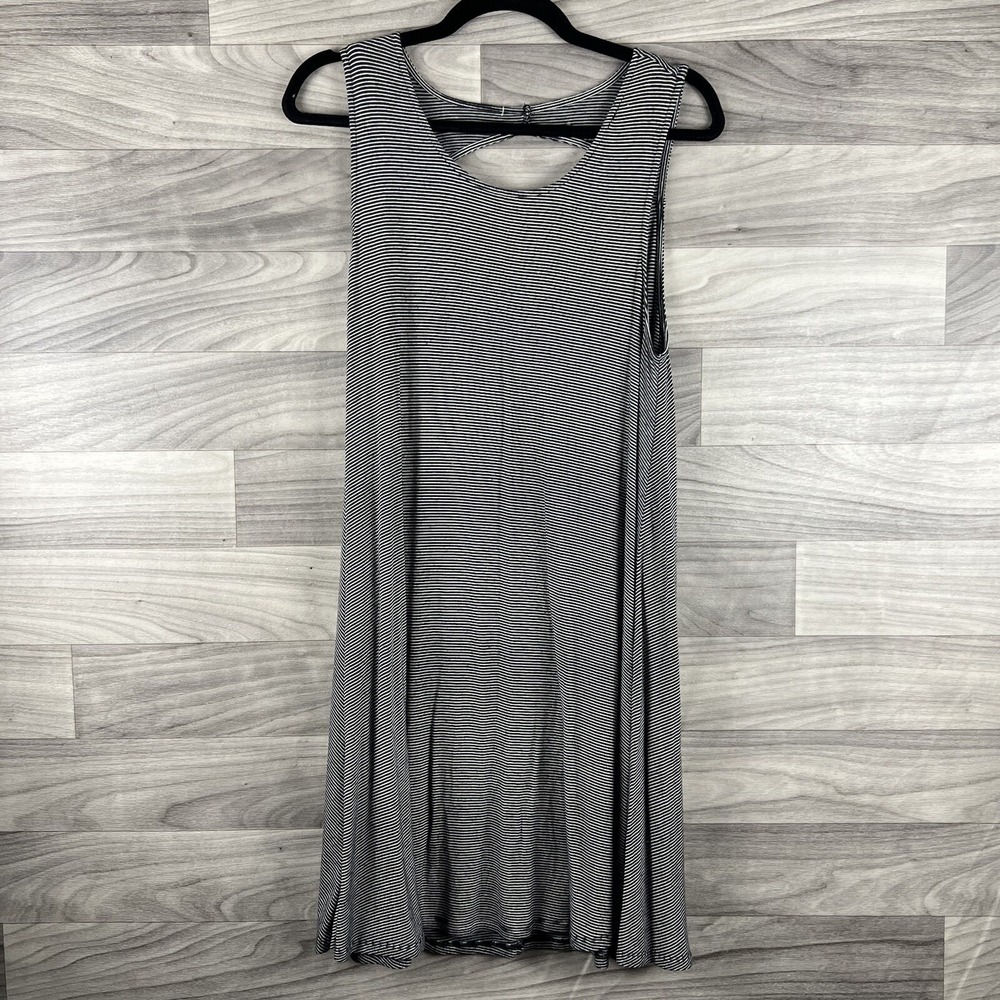 American Eagle Outfitters Dress Womens Small‎ Black White A-Line Striped Beachy